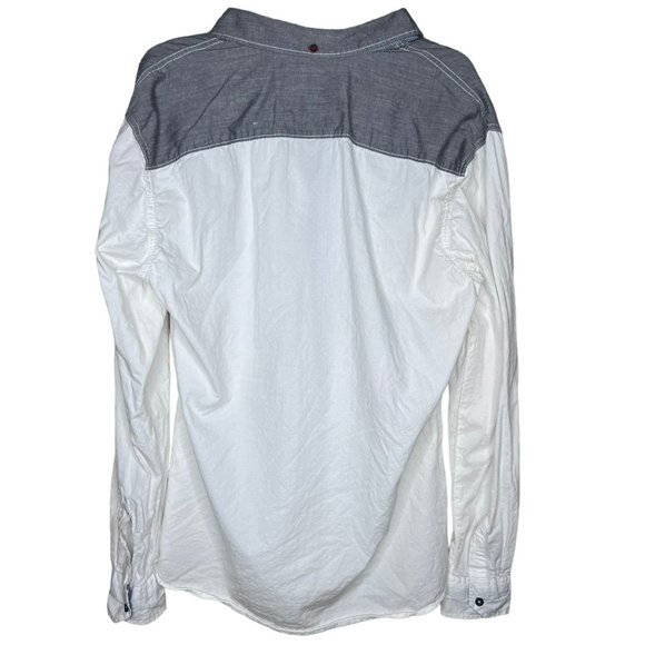 Thread and Cloth Men’s Collared Long Sleeve Shirt Button Up Gray White Size XXL - Picture 3 of 6